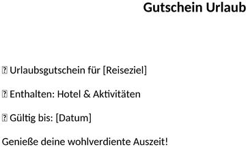 urlaubsgutschein
