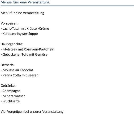 veranstaltungsmenue