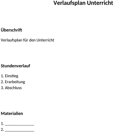 verlaufsplan-unterricht
