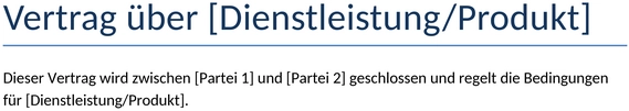 vertragsvorlage