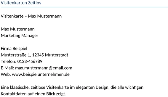 visitenkarten-zeitlos