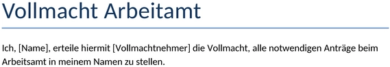 vollmacht-arbeitsamt