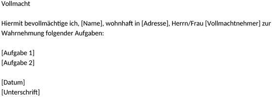 vollmacht-standard
