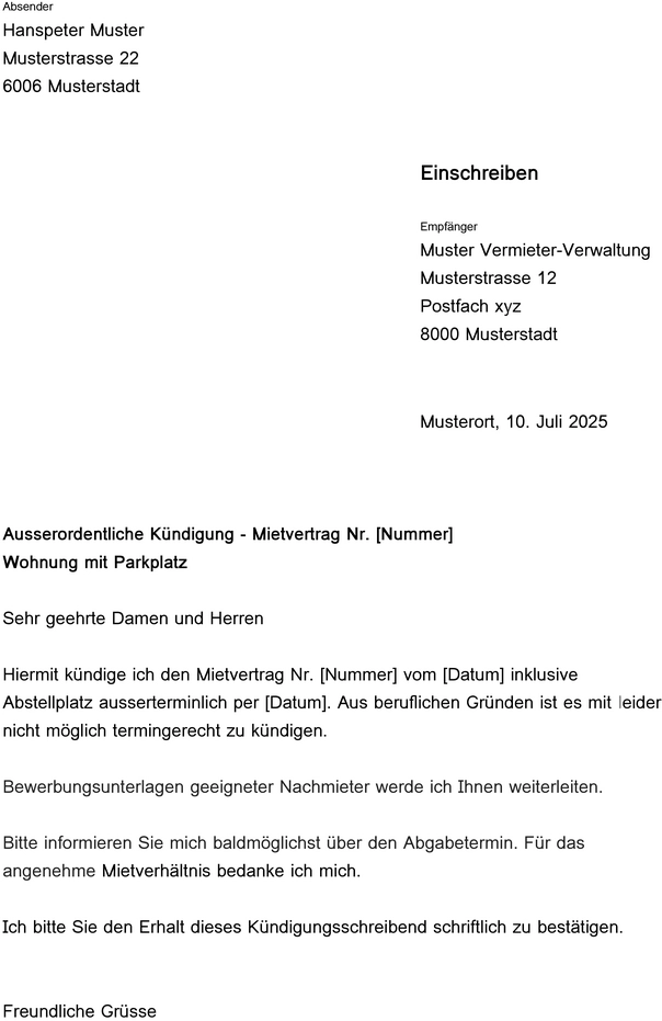 vorlage-ausserordentliche-kuendigung-mietvertrag