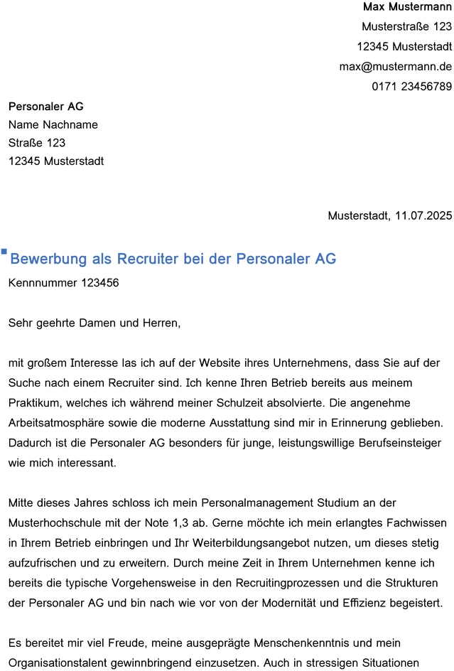 vorlage-bewerbung-als-recruiter-word
