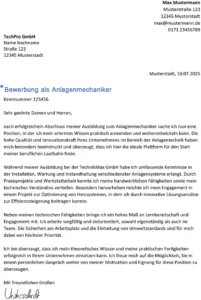 vorlage-bewerbung-anlagenmechaniker-berufliche-laufbahn