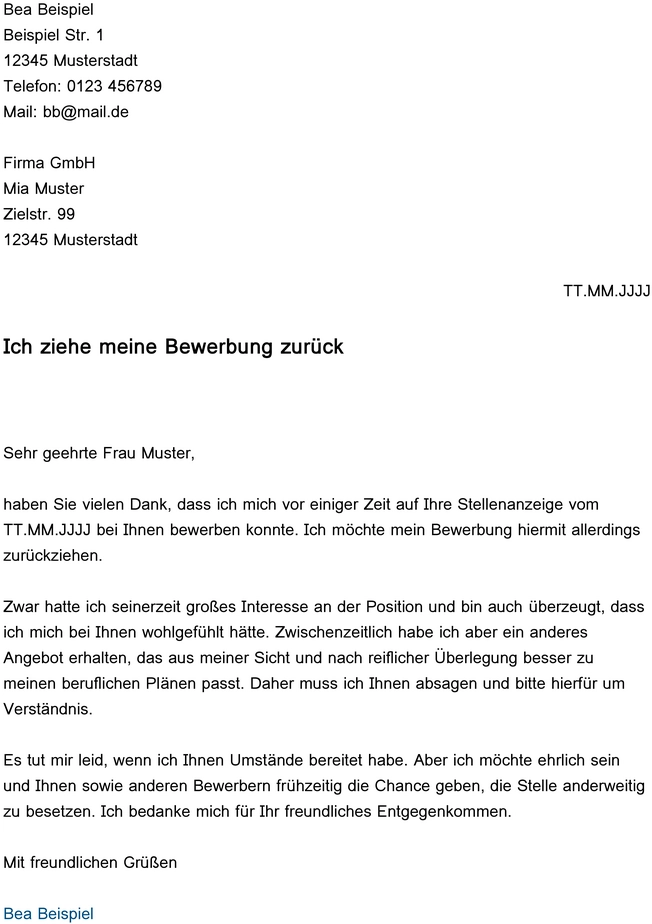 vorlage-bewerbung-zurueckziehen
