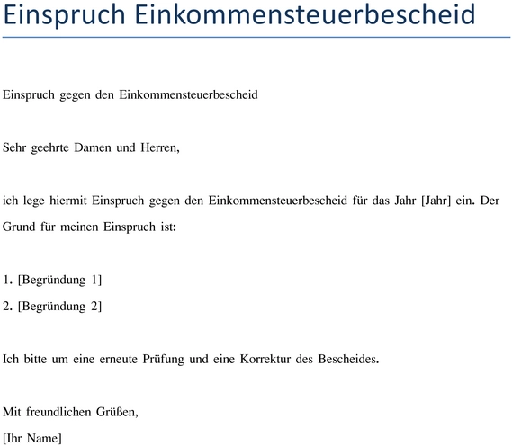 vorlage-einspruch-gegen-einkommensteuerbescheid