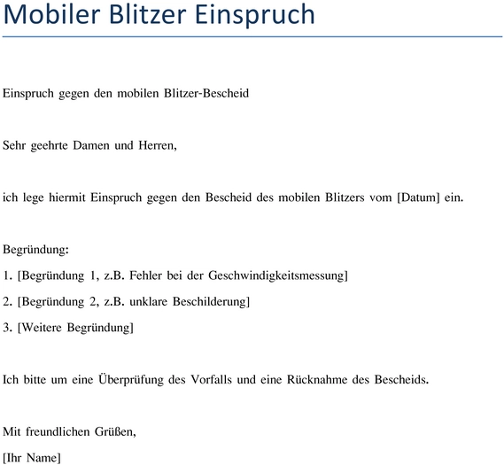 vorlage-einspruch-mobiler-blitzer-bescheid