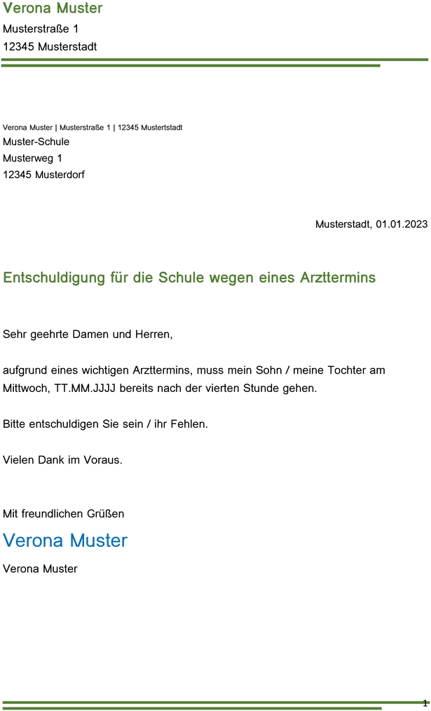 vorlage-entschuldigung-arzttermin-kind