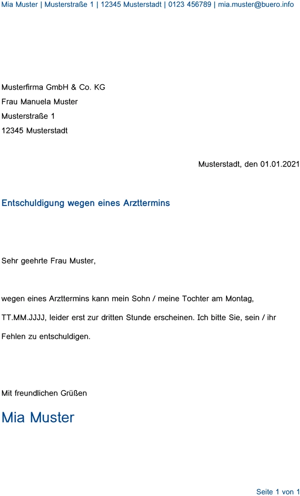 vorlage-entschuldigung-arzttermin-schule
