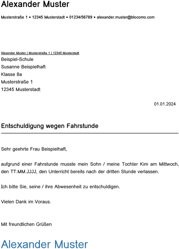 vorlage-entschuldigung-fahrstunde-schule