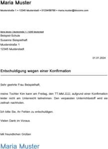 vorlage-entschuldigung-konfirmation-schule