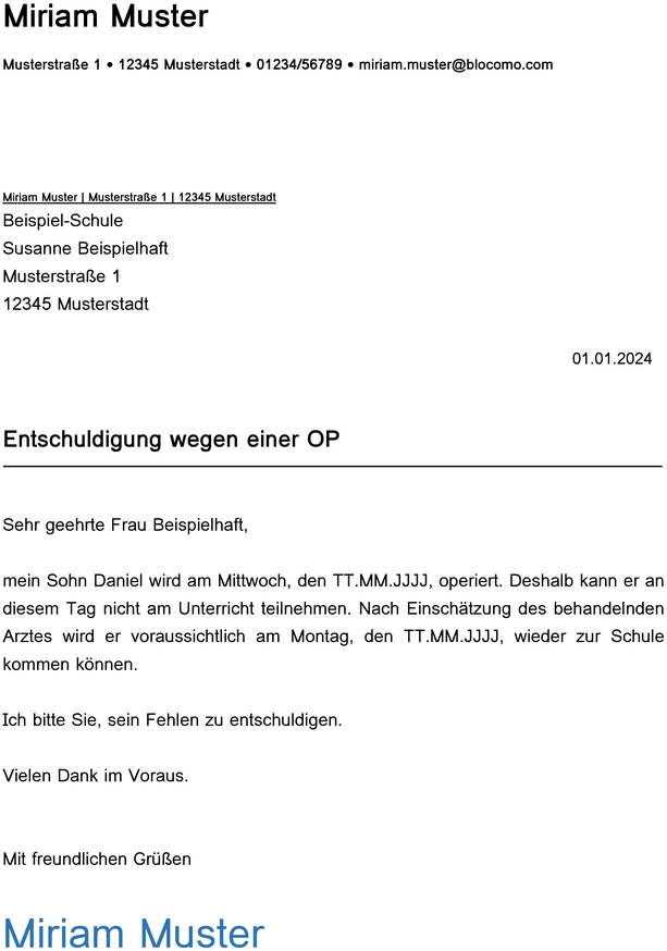 vorlage-entschuldigung-op-schule-urlaub