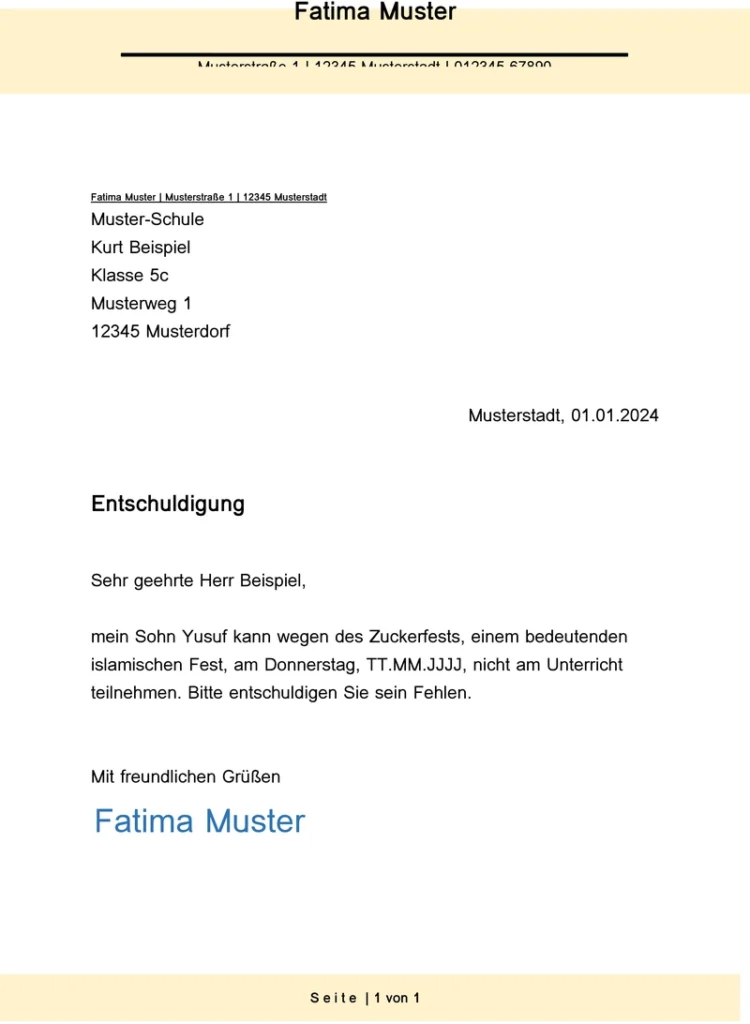 vorlage-entschuldigung-schule-zuckerfest