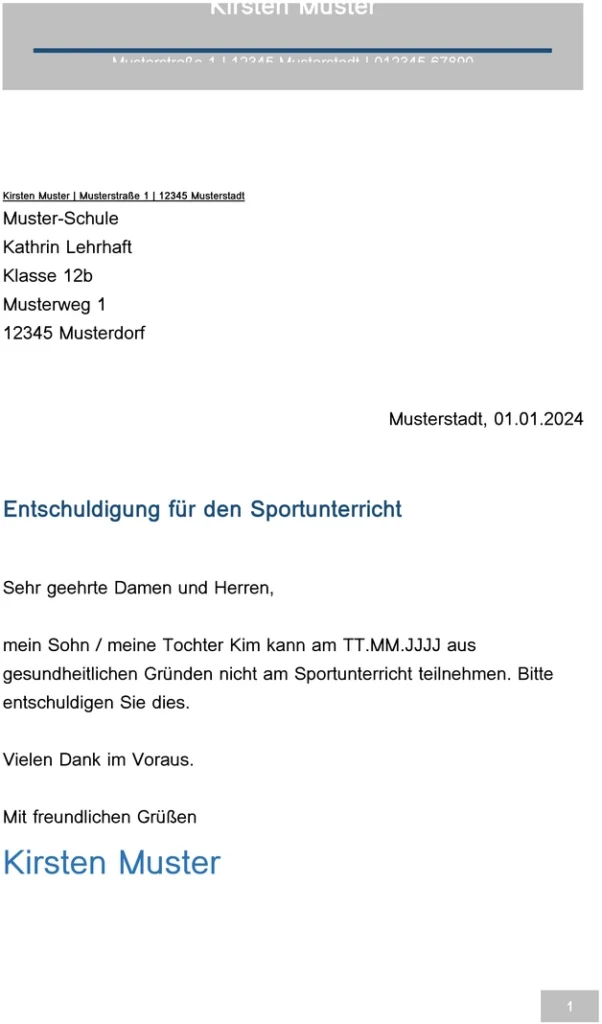 vorlage-entschuldigung-sportunterricht