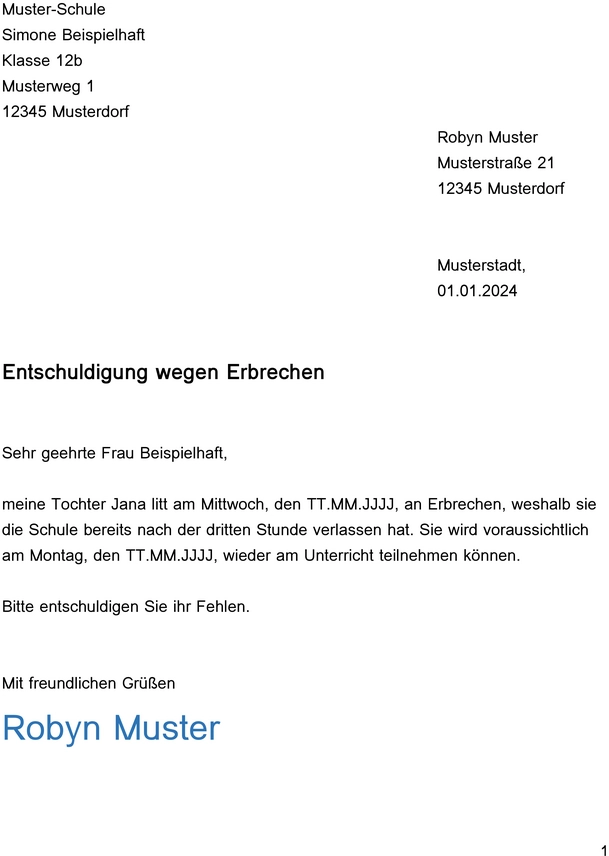 vorlage-entschuldigung-wegen-erbrechen-in-der-schule