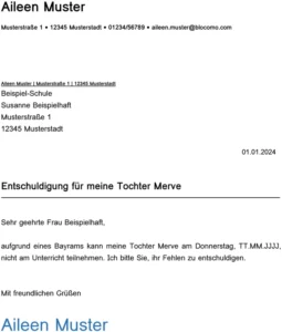 vorlage-entschuldigungsschreiben-schule-feiertage