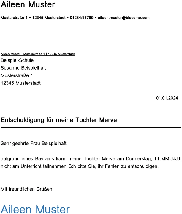vorlage-entschuldigungsschreiben-schule-feiertage