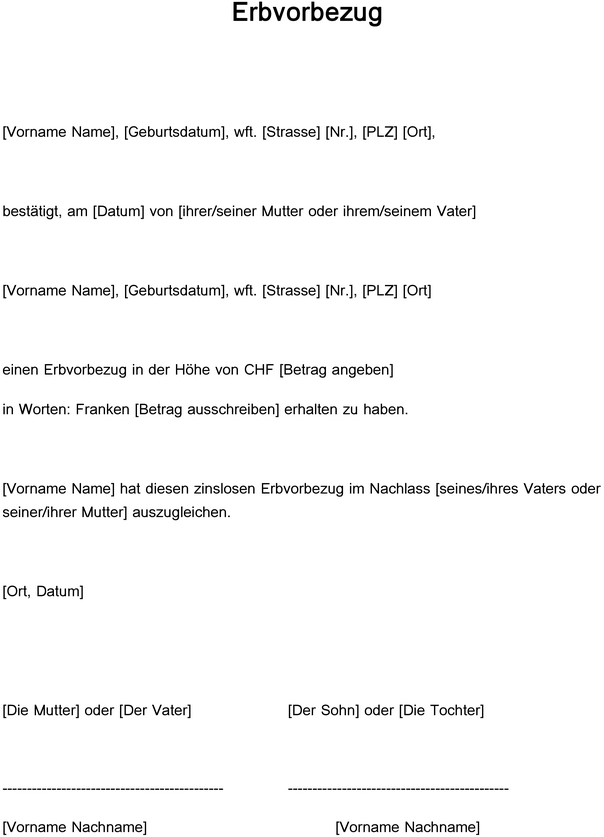 vorlage-erbvorbezug-rechtliche-aspekte-und-anwendung