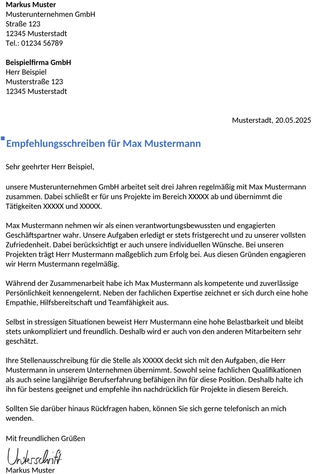 vorlage-freiberufler-empfehlungsschreiben