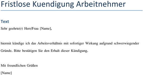 vorlage-fristlose-kuendigung-arbeitnehmer