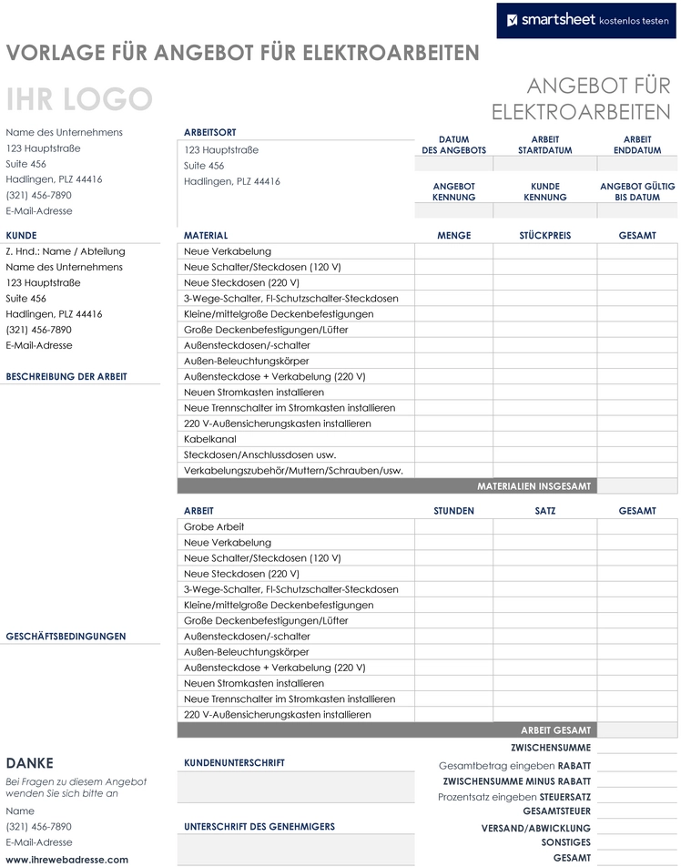 vorlage-fuer-angebot-fuer-elektroarbeiten