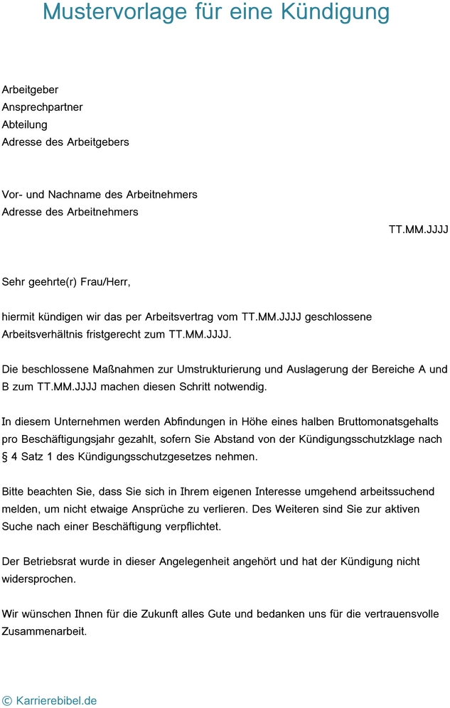 vorlage-fuer-eine-kuendigung-im-arbeitsverhaeltnis
