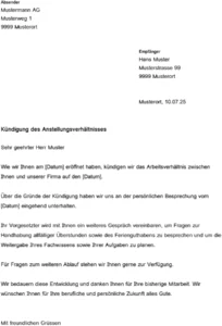 vorlage-kuendigung-des-anstellungsverhaeltnisses