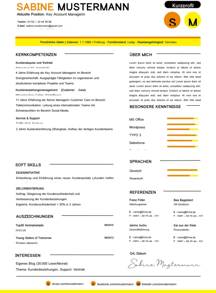 vorlage-lebenslauf-key-account-management