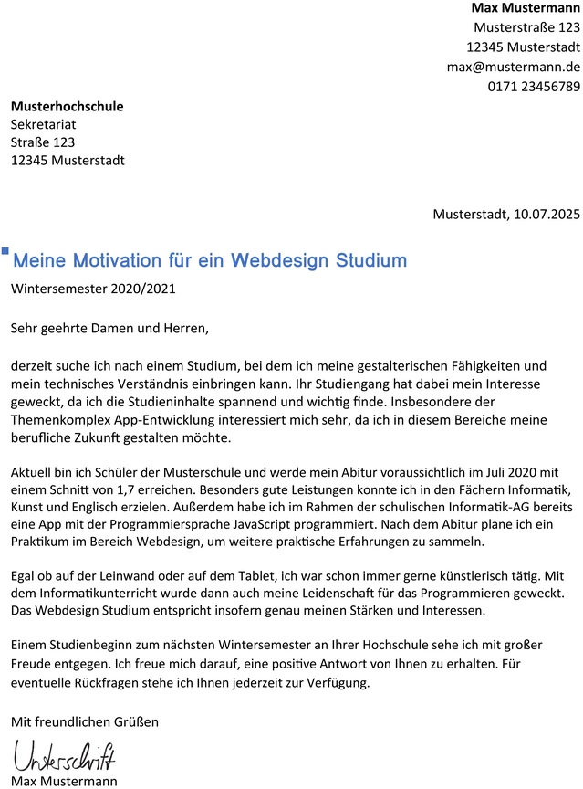 vorlage-motivationsschreiben-studium-erstellen