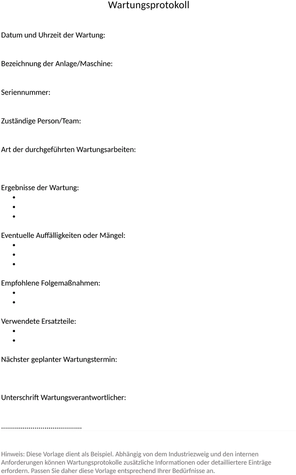 wartungsprotokoll-vorlage