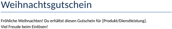 weihnachtsgutschein