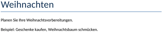 weihnachtsplanung