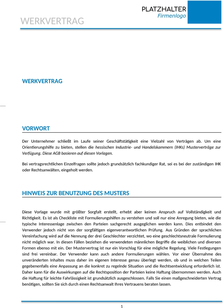 werkvertrag