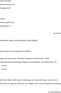 widerspruch-gegen-benotung-und-zeugnis-vorlage