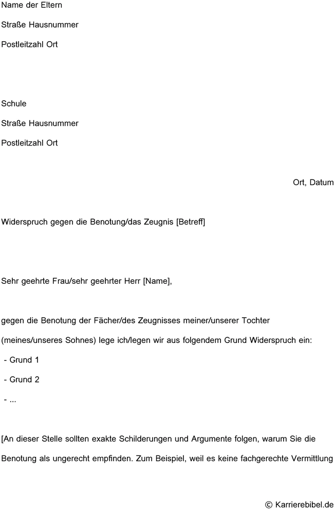 widerspruch-gegen-benotung-und-zeugnis-vorlage
