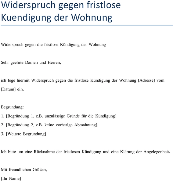 widerspruch-gegen-fristlose-kuendigung-der-wohnung