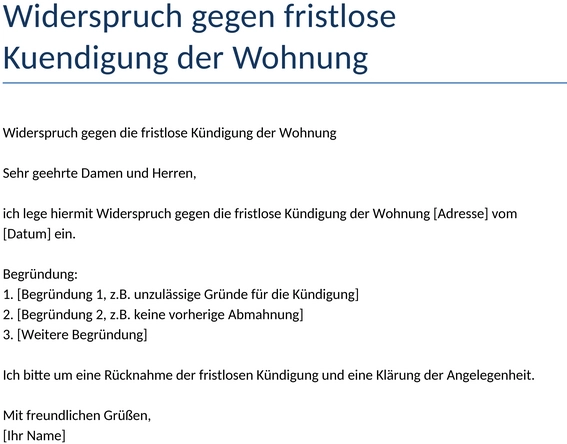 widerspruch-gegen-fristlose-kuendigung-wohnung