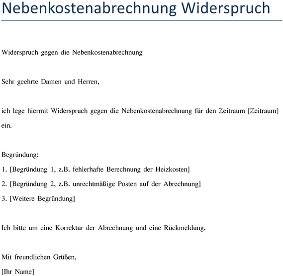 widerspruch-gegen-nebenkostenabrechnung-vorlage