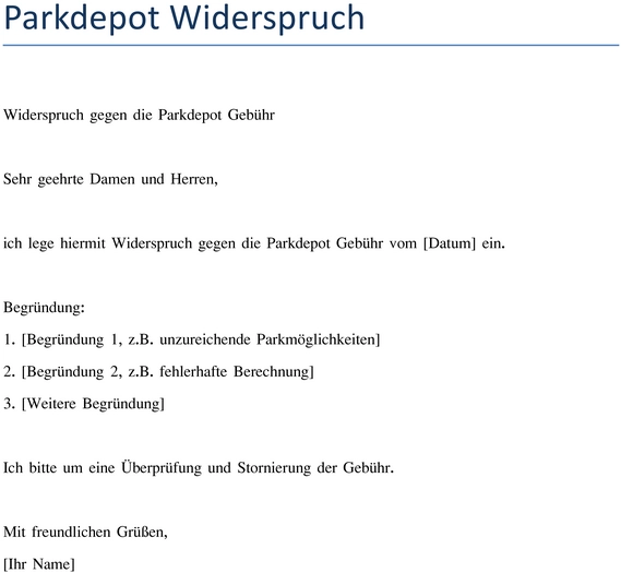 widerspruch-gegen-parkdepot-gebuehr-vorlage