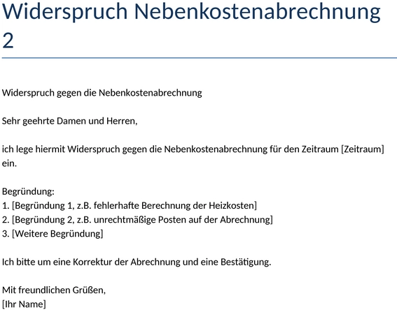 widerspruch-nebenkostenabrechnung