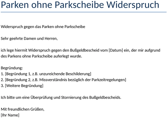 widerspruch-parken-ohne-parkscheibe