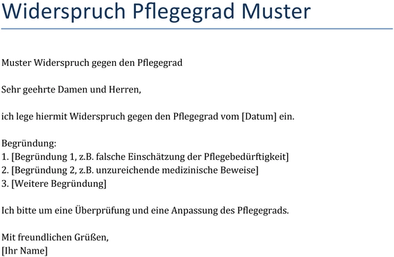 widerspruch-pflegegrad-muster