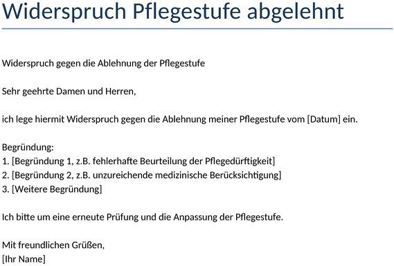 widerspruch-pflegestufe-abgelehnt