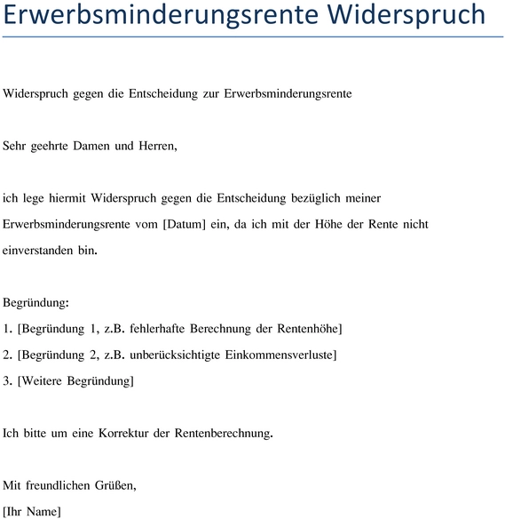 widerspruch-zur-erwerbsminderungsrente-vorlage