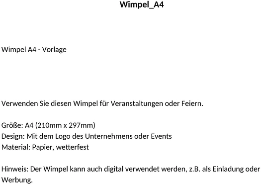 wimpel-a4-vorlage