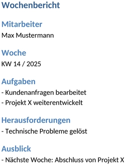 wochenbericht-template