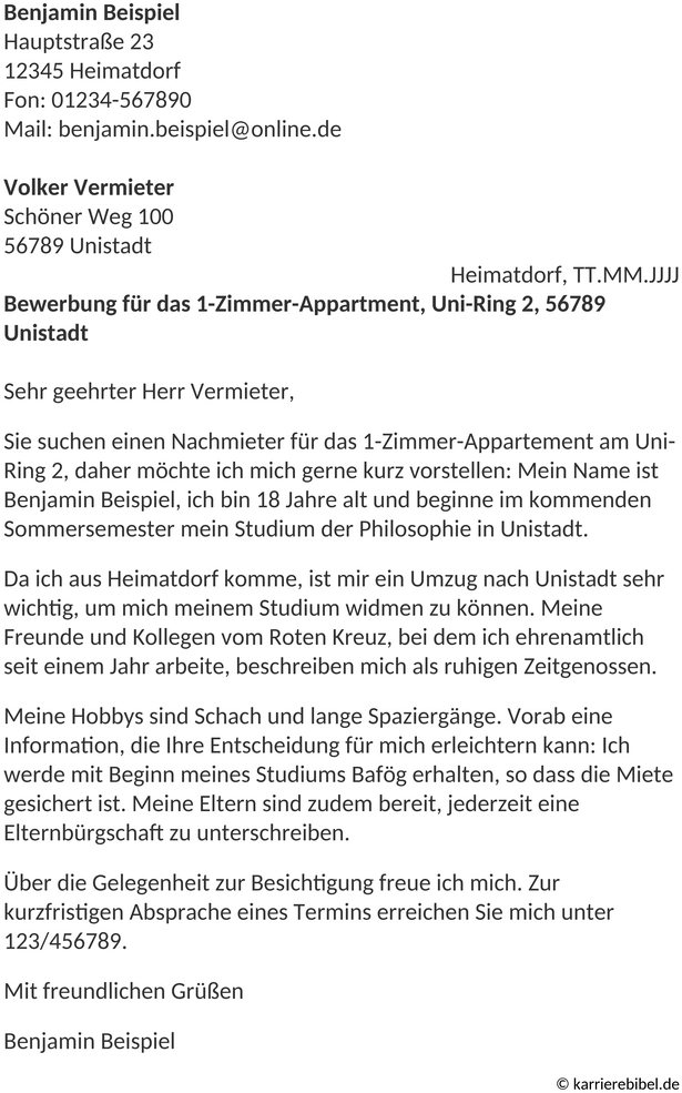 wohnungsbewerbung-vorlage-studenten