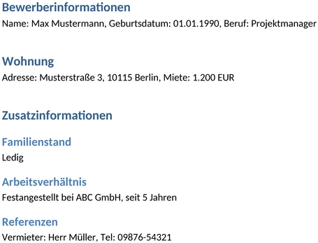 wohnungsbewerbung